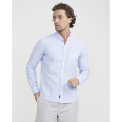 Holebrook Sample Dag Collarless Shirt Men's - Blue/White - Medium - Image