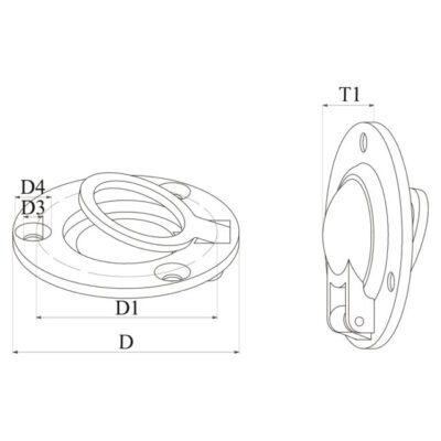 Talamex Flush Lifting Pull - Round 50mm - Image
