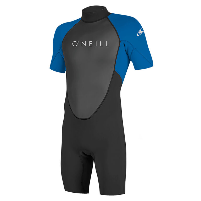 O'Neill Reactor-2 2mm Back Zip Short Sleeve Shorty Wetsuit - Black / Ocean