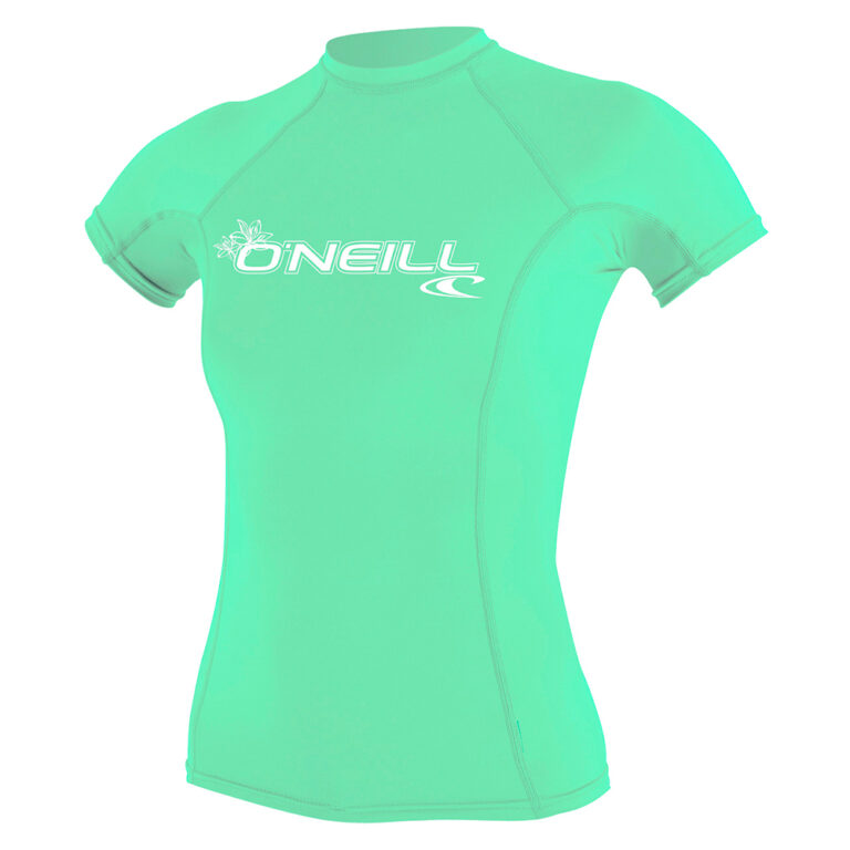 O'Neill Women's Basic Skins Short Sleeve Rash Guard - Light / Aqua