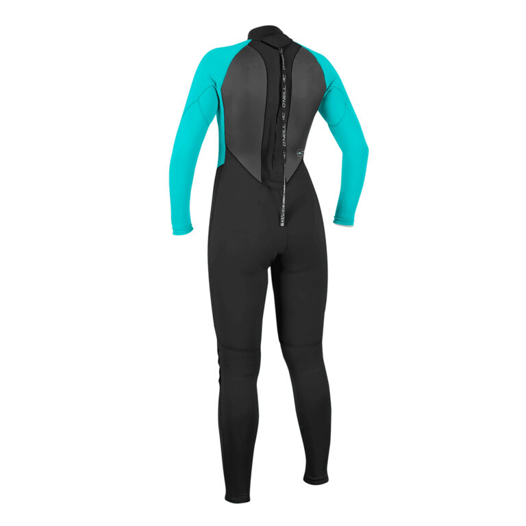 O'Neill Women's Reactor-2 3/2mm Back Zip Full Wetsuit - Black / Light Aqua