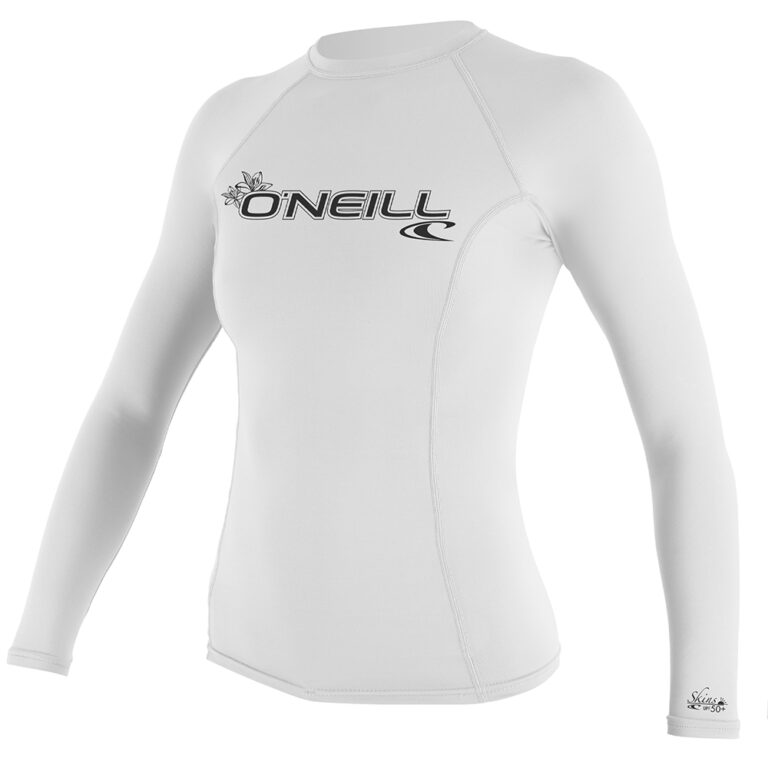 O'Neill Women's Skins Long Sleeve Rash Guard - White