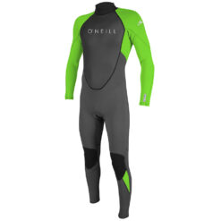 O'Neill Youth Reactor-2 3/2mm Back Zip Full Wetsuit - Graphite / Dayglo