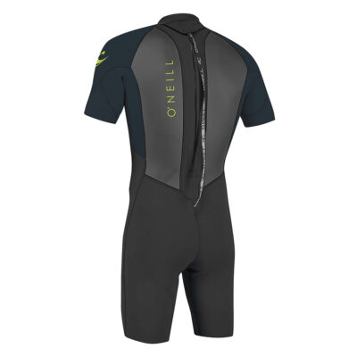 O'Neill Youth Reactor2 2mm Back Zip Short Sleeve Spring Wetsuit - Black / Slate