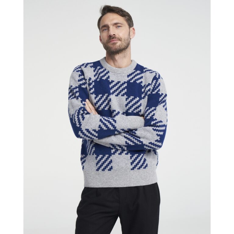 Holebrook Sample Johannes Crew Men's - Grey Mel/Cobalt - Medium - Image