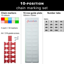 Anchoright Chain Markers Set - Markers and Guide Plate - 10 Colours