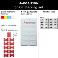 Anchoright Chain Markers Set - Markers and Guide Plate - 4 Colours