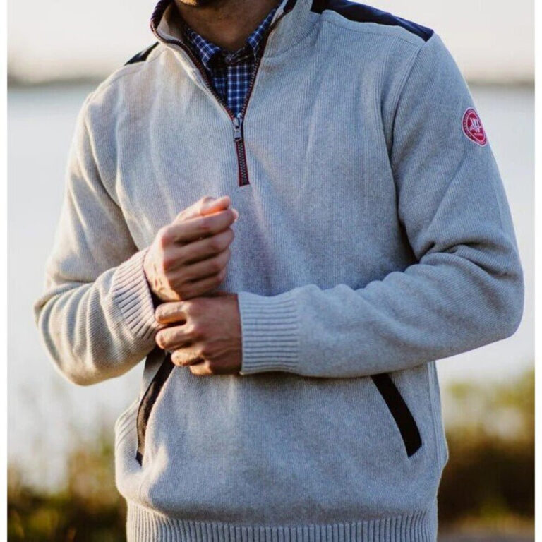 Holebrook Peter 1/4 Zip Windproof Sweater - Light Grey Mel