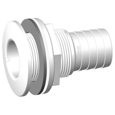 TruDesign Skin Fitting with Hose Tail BSP - White
