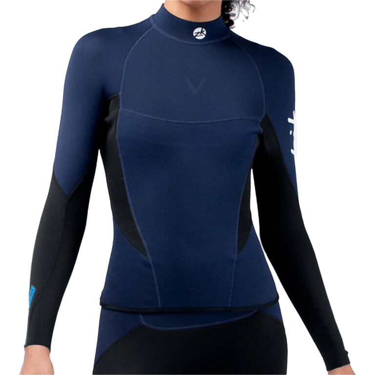 Zhik Microfleece V 1mm Neoprene Long Sleeve Top for Women - Navy