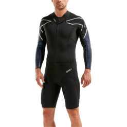 2XU Pro Swim-Run SR1 Wetsuit - Black/Blue Surf Print - Size XL - Image