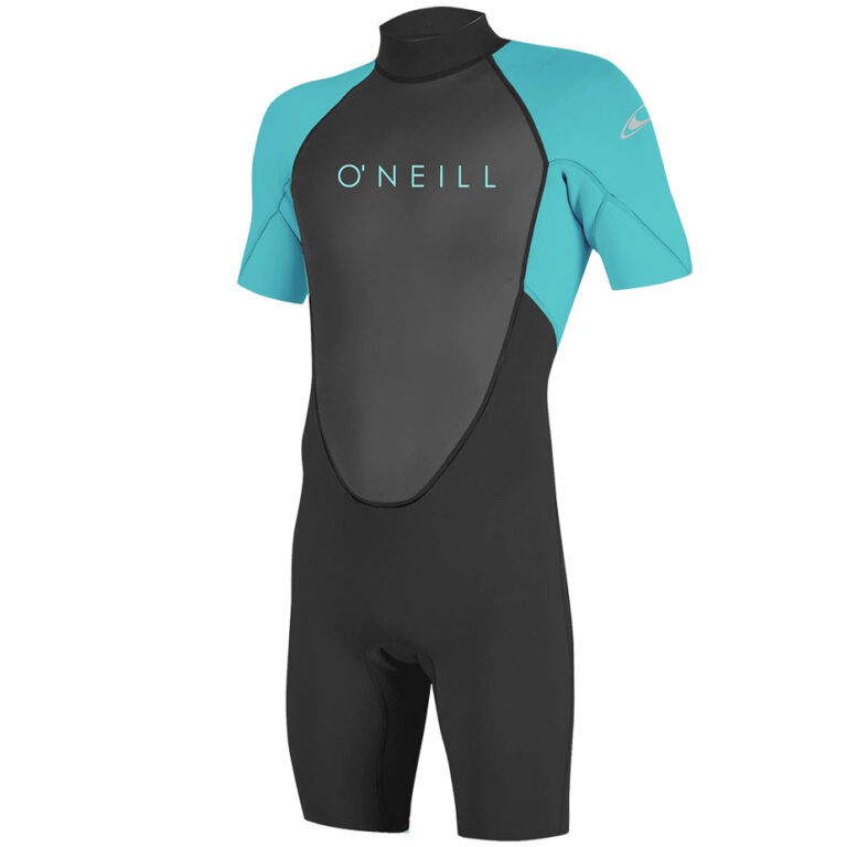 O'Neill Youth Reactor2 2mm Back Zip Short Sleeve Spring Wetsuit - Aqua/Black