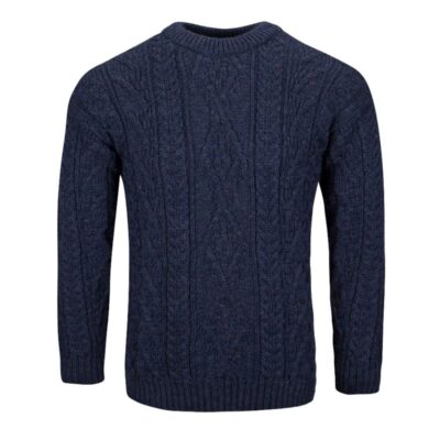 Classic Aran Jumper - Denim