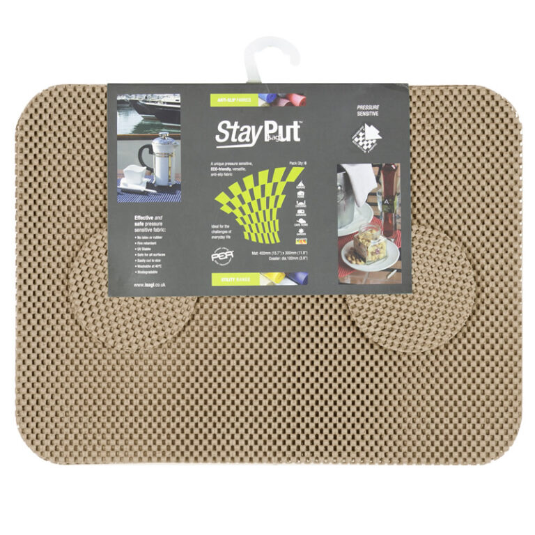 Stay Put Table Mat - Set of 6 Mats and Coasters - Taupe