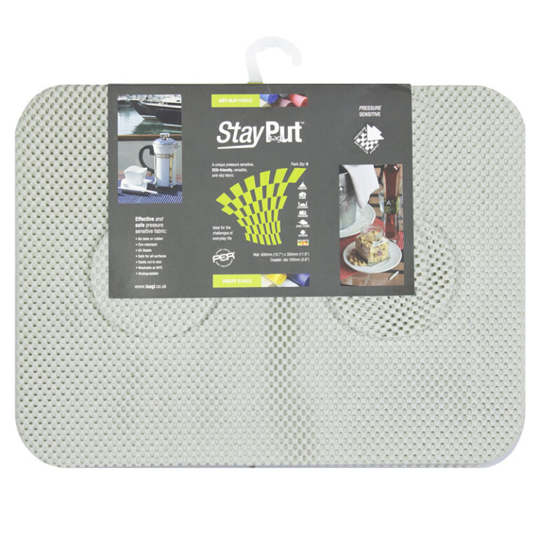 Stay Put Table Mat - Set of 6 Mats and Coasters - White