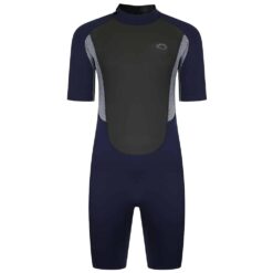 Typhoon Storm3 Shorty Wetsuit For Men Back Zip - Navy / Grey Marl