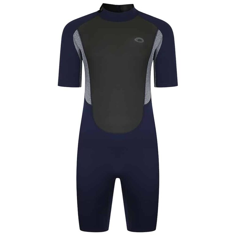 Typhoon Storm3 Shorty Wetsuit For Men Back Zip - Navy / Grey Marl