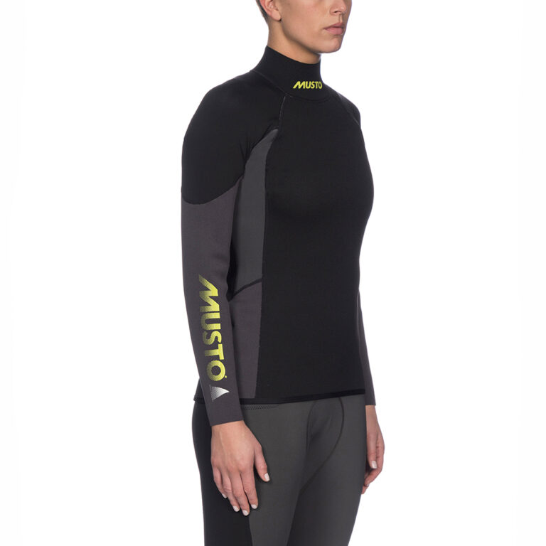 Musto Women's Championship Neoprene Long Sleeve Top - Dark Grey / Black