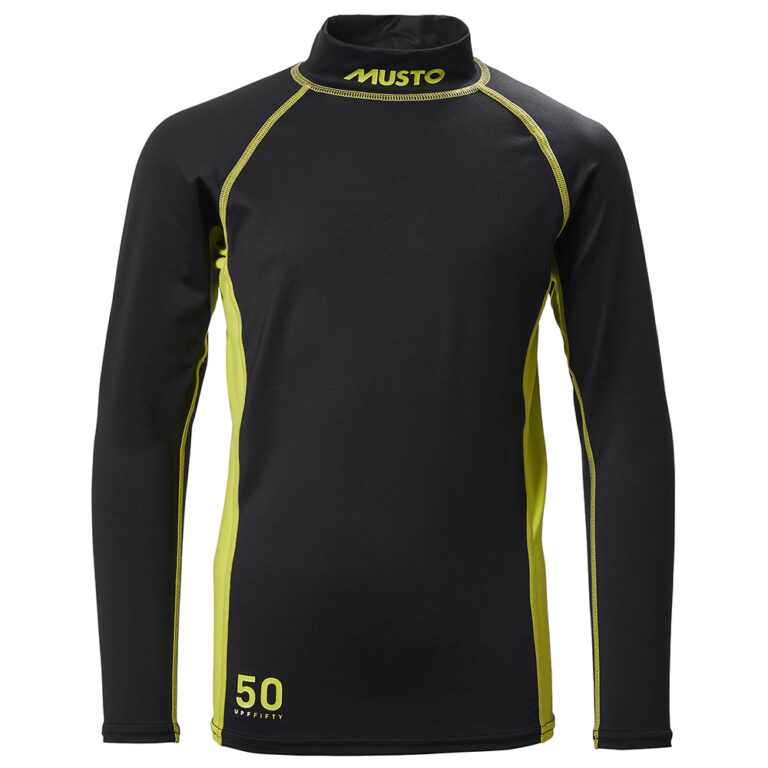 Musto Youth Championship Sunblock Long Sleeve Rash - Junior Medium - Black - Image