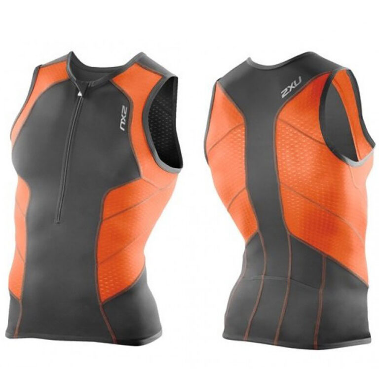 2XU Perform Tri Singlet - Charcoal/Orange - Size M - Image