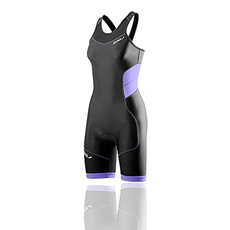 2XU Perform Trisuit W/Rear Zip for Youth - Black/Amethyst - Size XS - Image