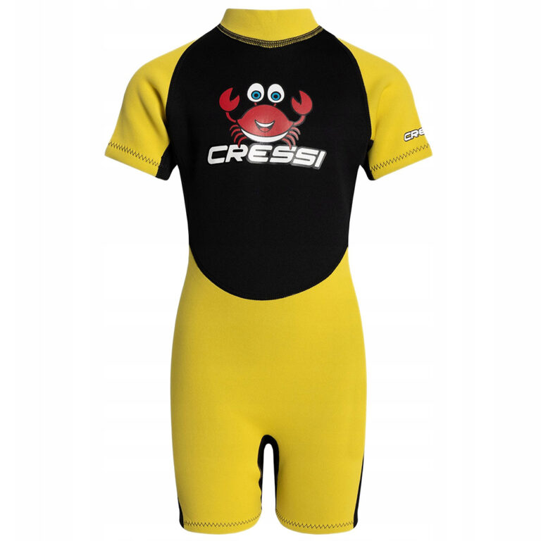 Cressi Kids Smoby Shorty Wetsuit - Black/Yellow - Size 7-8 - Image