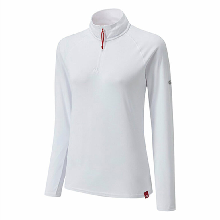 Gill UV Tec Zip Neck LS Womens - Arctic White - Size 12 - Image