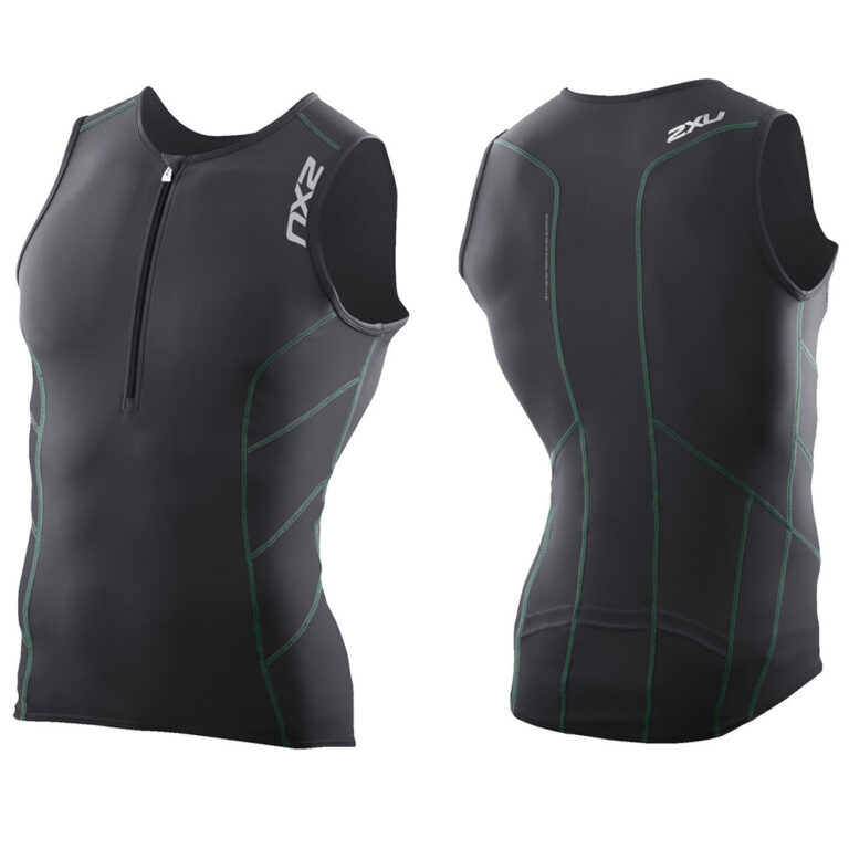 2XU G2 Long Distance Tri Singlet - Black/Mint - Size S - Image