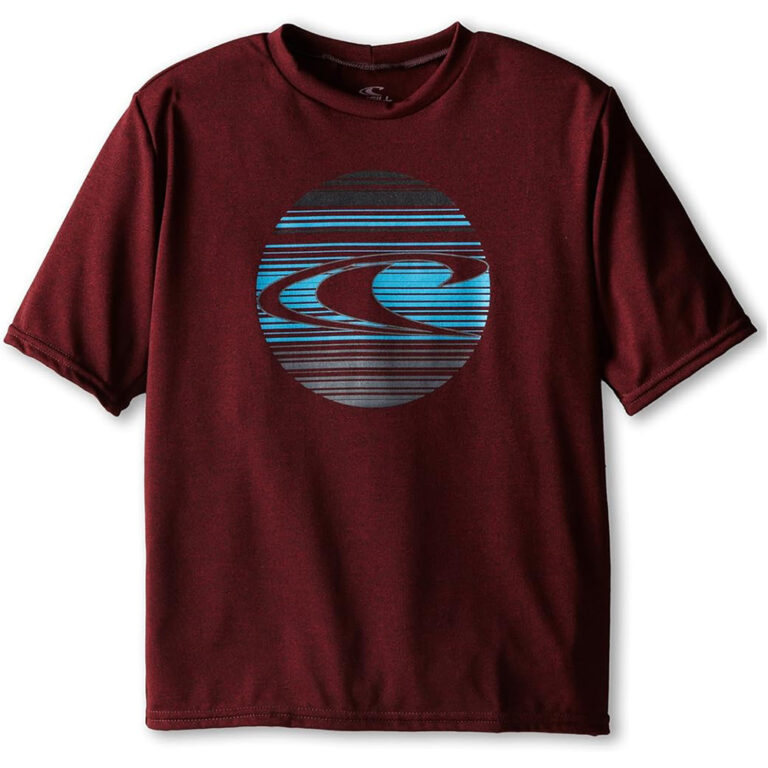 Oneill Kids Skins Surf T-Shirt - Dark Red - 8 Years - Image