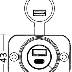 Osculati A-Type USB Plug + C-Type in White - Image