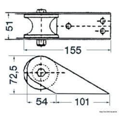 Osculati Bow Roller, Compact Version - Image