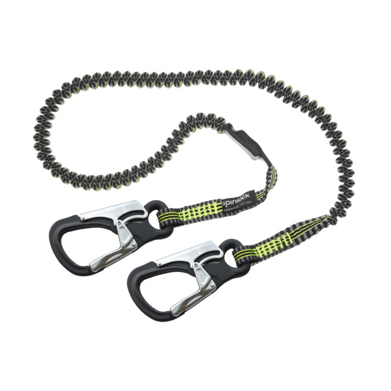 Spinlock 2 Clip Elasticated Performance Safety Line (Black / Green) - Image