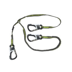 Spinlock 3 Clip Elasticated Performance Safety Line (Black / Green) - Image