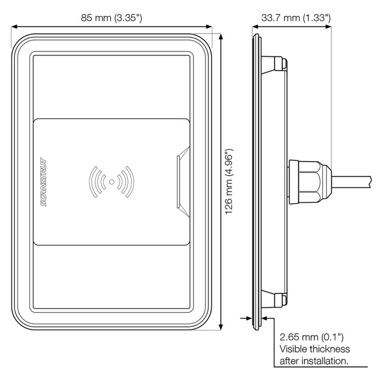 Scanstrut Waterproof Wireless Charger Surface Mount 3 Coil 15W - Image