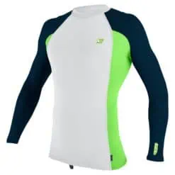 O'Neill Premium Skins Long Sleeve Rash Guard - White/Dayglo/Abyss