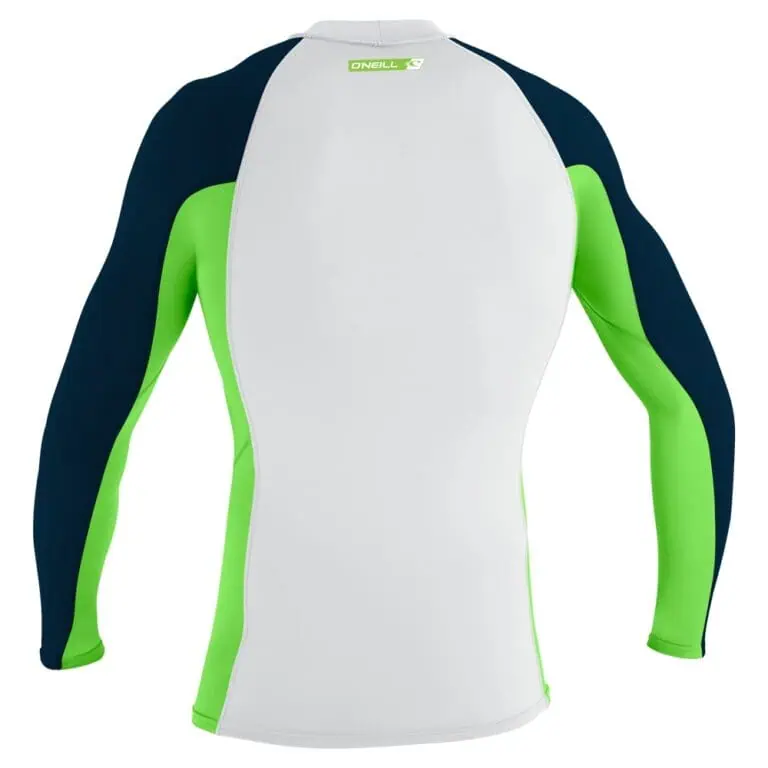 O'Neill Premium Skins Long Sleeve Rash Guard - White/Dayglo/Abyss