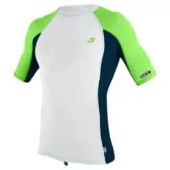 O'Neill Premium Skins Short Sleeve Rash Guard - White/Abyss/Dayglo