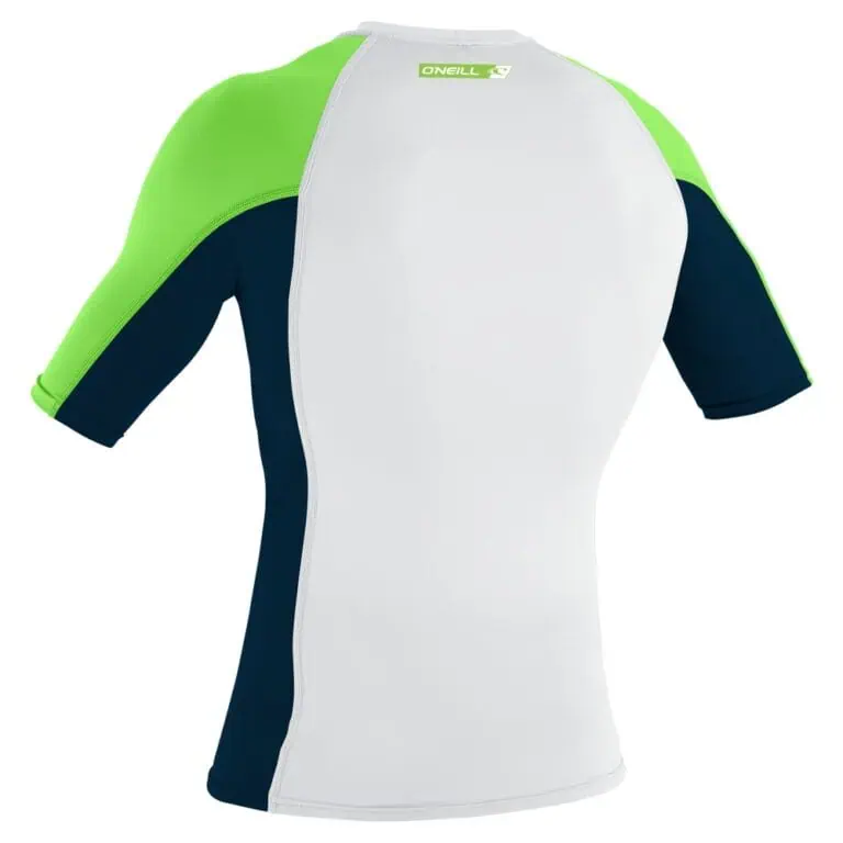 O'Neill Premium Skins Short Sleeve Rash Guard - White/Abyss/Dayglo