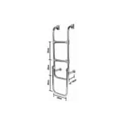 Waveline Folding Stainless Steel Ladder 3+1 - Image