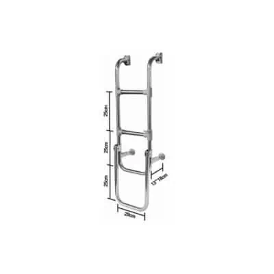 Waveline Folding Stainless Steel Ladder 3+1 - Image
