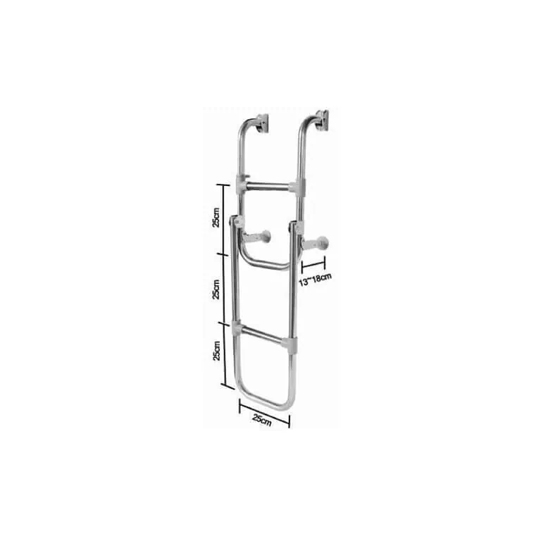 Waveline Folding Stainless Steell Ladder 2+2 - Image