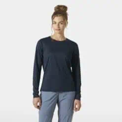 Helly Hansen Women's HH Tech Crew Long Sleeve T-Shirt 2.0 - Navy