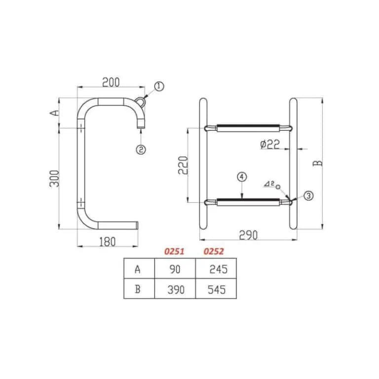 Pontoon Ladder 2 Step - Image