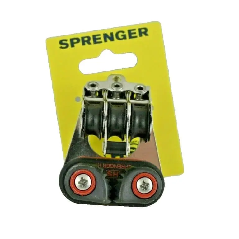 Sprenger Micro XS Block Ball Bearing 6mm - 3 Sheaves, Bow, Becket, Cam Cleat - Image