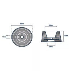 Aquamarine Vetus Type 8 Anode - Image