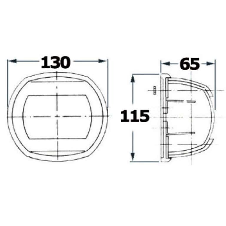 Osculati Maxi 20 112.5° Navigation Light - Starboard - 24V - Stainless Steel - Image