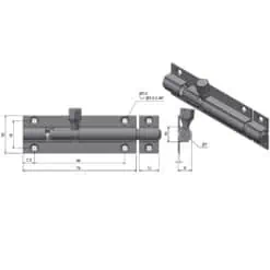 Roca Marine Barrel Bolt 92x25 - Image