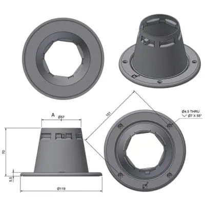Roca Marine Cable Outlet - Flex - 120mm - Image