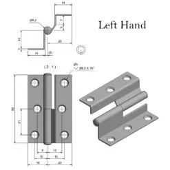 Roca Marine Lift-Off Brass Hinge 55x35 - Image