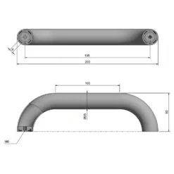 Roca Marine Rounded Handrail Stainless Steel - Short - Image